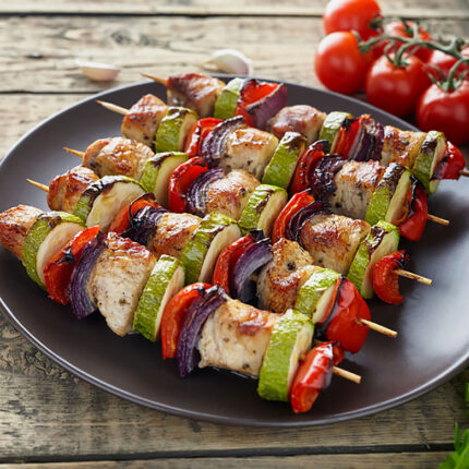 Brochetas de pavo