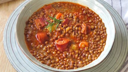 Estofado de lentejas con chorizo