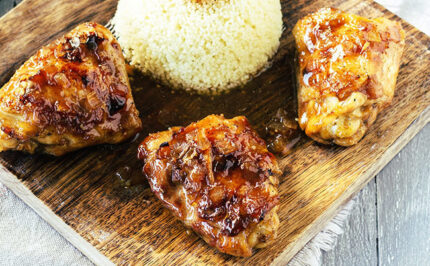 Muslos de pollo en salsa de naranja y soja