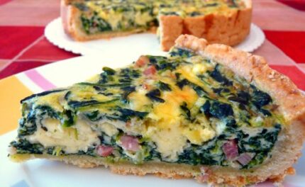 Quiche de espinacas y bacon