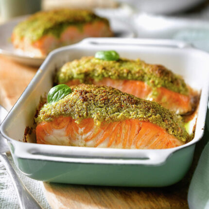 Salmón al pesto