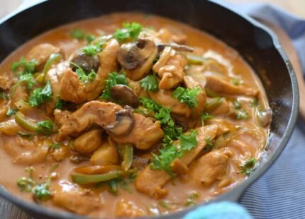 Strogonoff de pollo 🥛