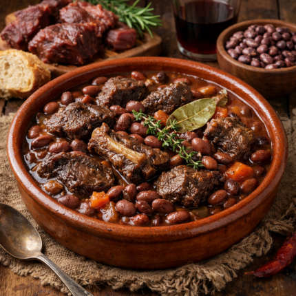 Alubias pintas con jabalí