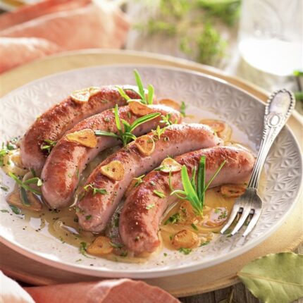 Salchichas a la sidra